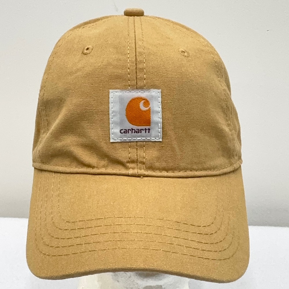 Carhartt Odessa Brown Cotton Canvas Logo Patch Adjustable Baseball Cap One Size